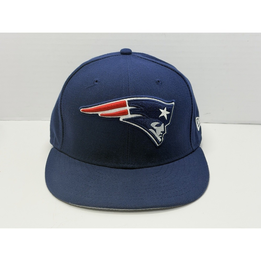 New Era 59FIFTY New England Patriots NFL Fitted Hat Size 7 1/2 Navy Blue